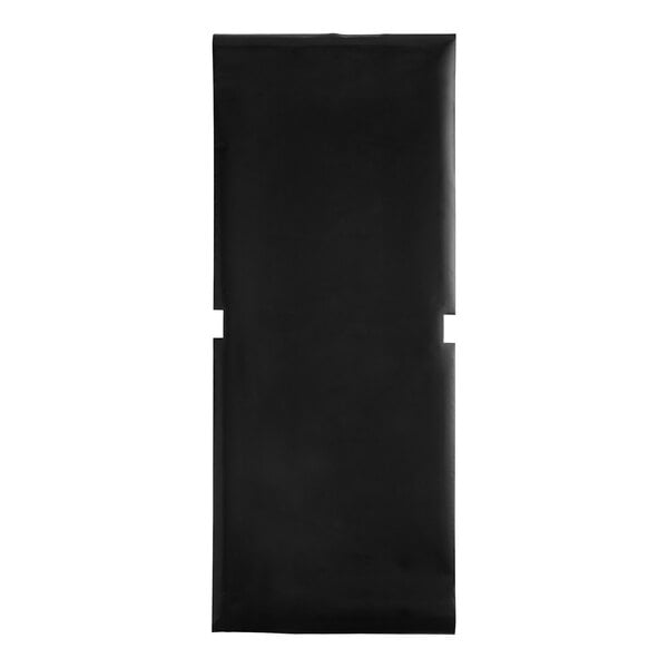 A black rectangular Antunes platen sheet with holes.