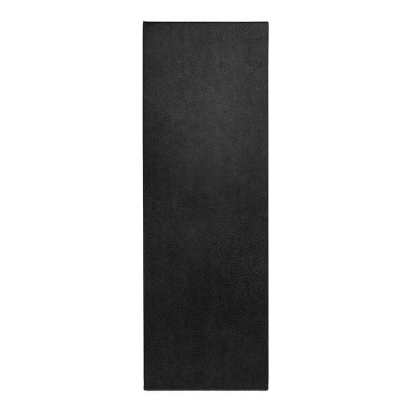 A black rectangular object with a white background.