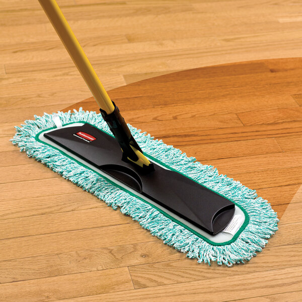 24 Inch Green Fringe Microfiber Dust Mop Pads for Professional Commercial Microfiber Mops