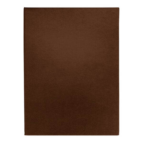 A brown leather surface with a white border.