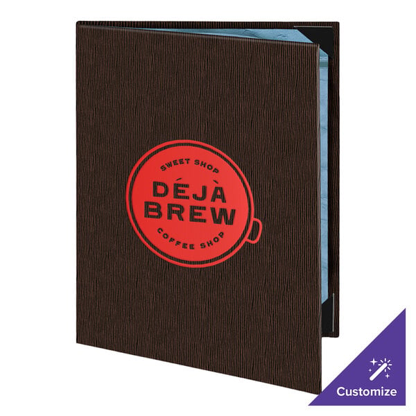 Menu Solutions 820A Slim Line 5 1/2" x 8 1/2" Customizable 2 View Menu Cover