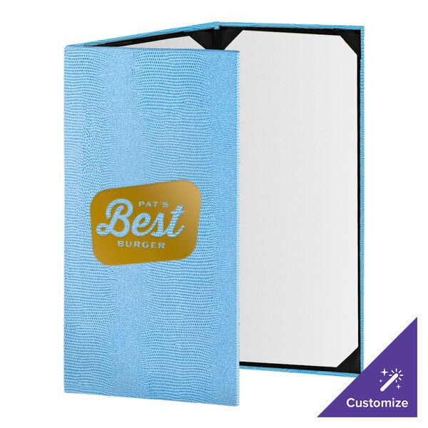 Menu Solutions 830B Slim Line 5 1/2" x 11" Customizable 3 View Continuous Menu Cover
