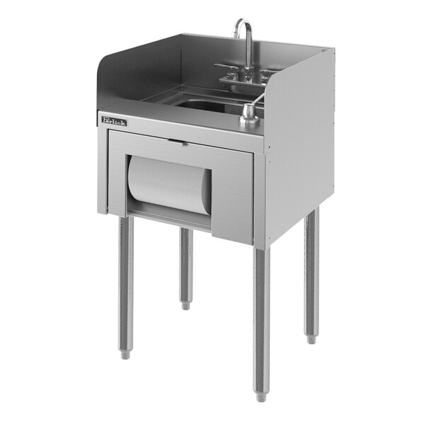 Perlick Ts18hst 18 Stainless Steel Underbar Hand Sink With Soap 8 Rolled Towel Dispenser