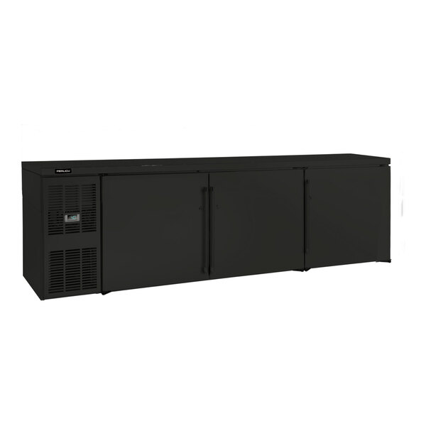 Perlick BBSLP84 84" Black Underbar Narrow Back Bar Refrigerator