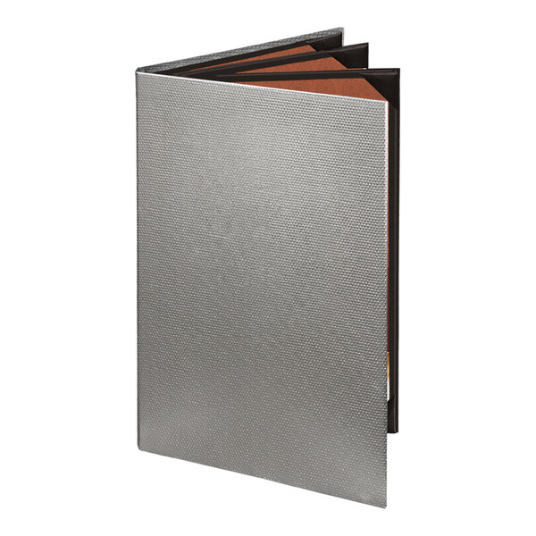 Menu Solutions 860D Slim Line 8 1/2" x 14" Quad Panel 6 View Booklet Menu Cover