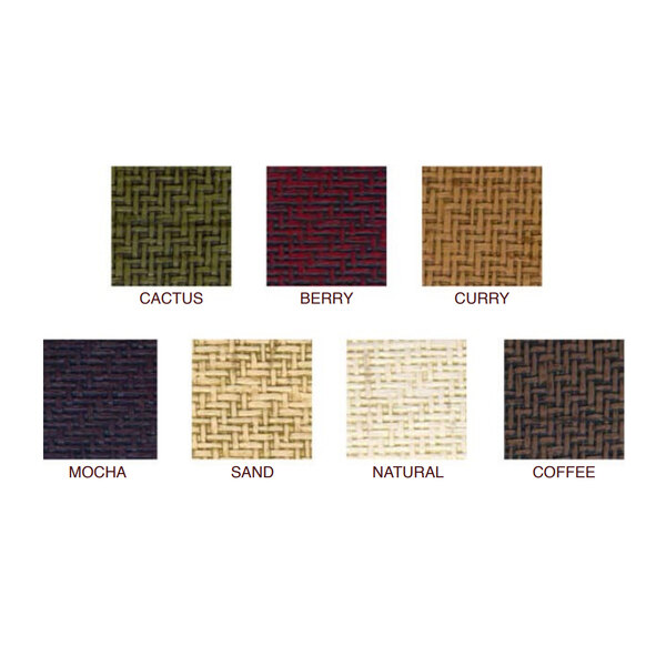 A Menu Solutions wicker gatefold menu cover with a woven surface.