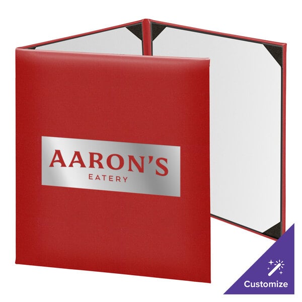 Menu Solutions K030C Kensington 8 1/2" x 11" Customizable 3 View Continuous Menu Cover