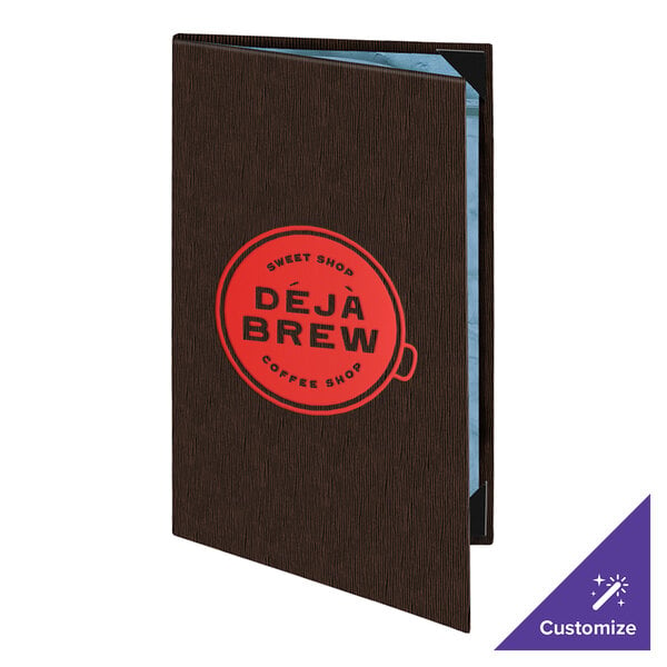 Menu Solutions 820B Slim Line 5 1/2" x 11" Customizable 2 View Menu Cover