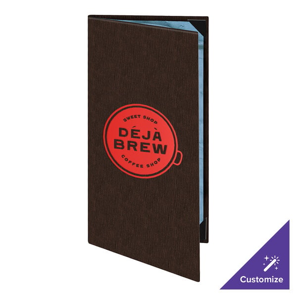 Menu Solutions 820BA Slim Line 4 1/4" x 11" Customizable 2 View Menu Cover
