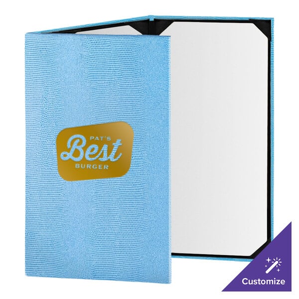 Menu Solutions 830A Slim Line 5 1/2" x 8 1/2" Customizable 3 View Continuous Menu Cover
