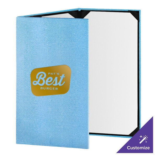 Menu Solutions 830D Slim Line 8 1/2" x 14" Customizable 3 View Continuous Menu Cover