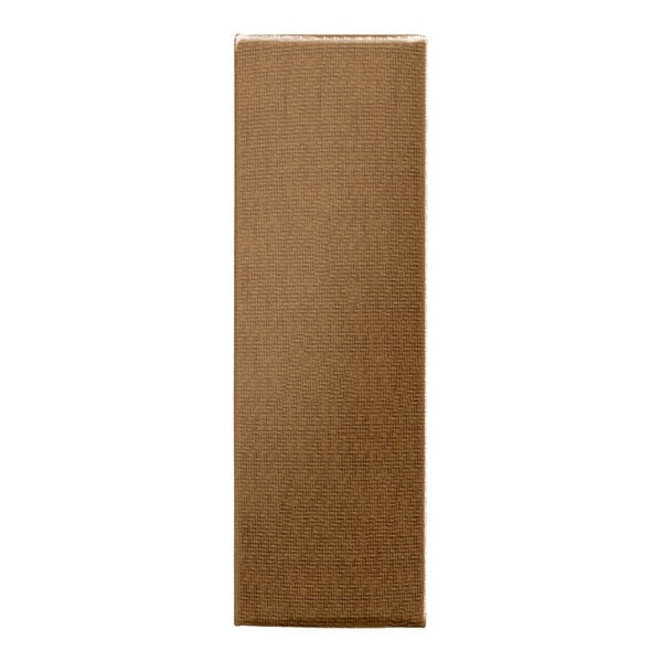 A rectangular, brown, textured object with a subtle woven pattern, shown against a white background.