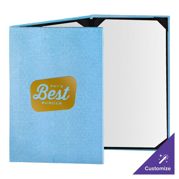 Menu Solutions 830C Slim Line 8 1/2" x 11" Customizable 3 View Continuous Menu Cover