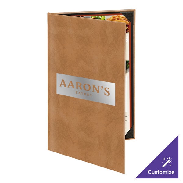 Menu Solutions K020D Kensington 8 1/2" x 14" Customizable 2 View Menu Cover