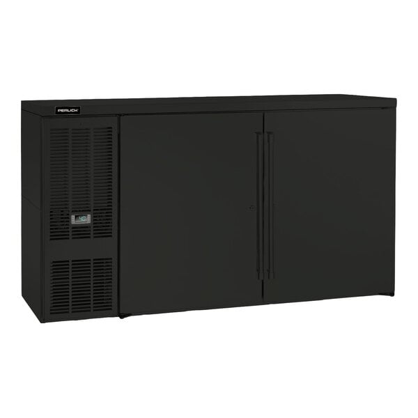 Perlick PTS60 60" Black Counter Height Pass-Thru Back Bar Refrigerator