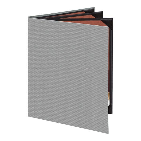 Menu Solutions 860C Slim Line 8 1/2" x 11" Quad Panel 6 View Booklet Menu Cover