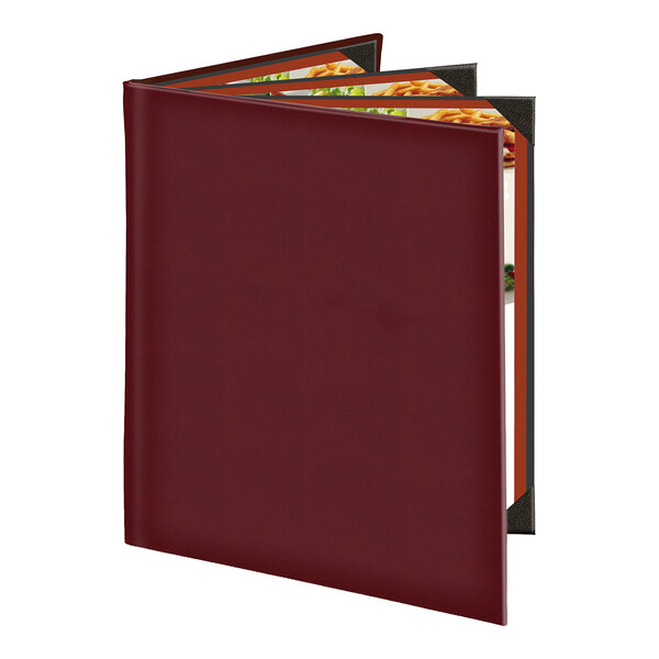 Menu Solutions K080C Kensington 8 1/2" x 11" Quad Panel 6 View Booklet Menu Cover