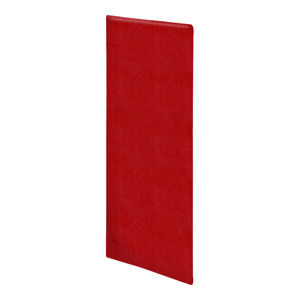 A tall, rectangular, red textured panel with a slight fold at the top edge.