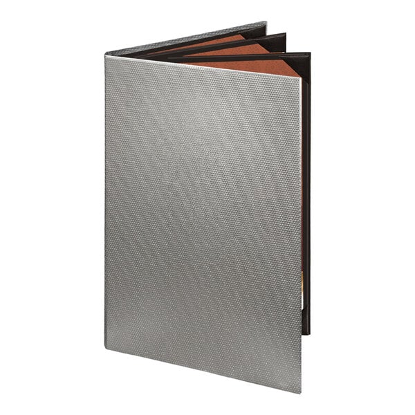 Menu Solutions 860A Slim Line 5 1/2" x 8 1/2" Quad Panel 6 View Booklet Menu Cover