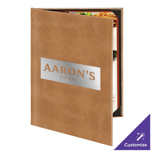 Menu Solutions K020C Kensington 8 1/2" x 11" Customizable 2 View Menu Cover