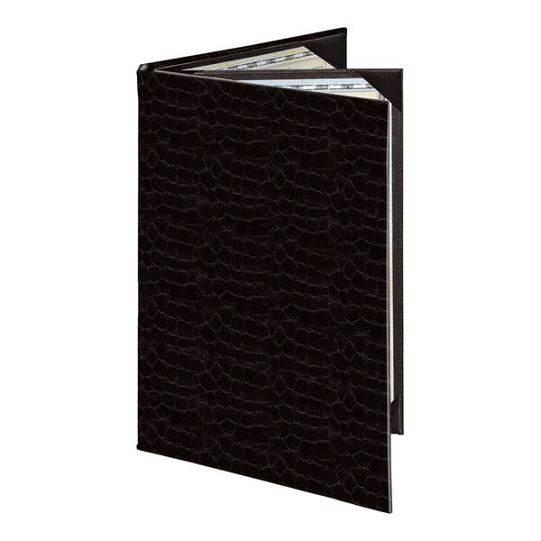 Menu Solutions 840A Slim Line 5 1/2" x 8 1/2" Triple Panel 4 View Booklet Menu Cover