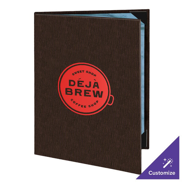 Menu Solutions 820D Slim Line 8 1/2" x 14" Customizable 2 View Menu Cover