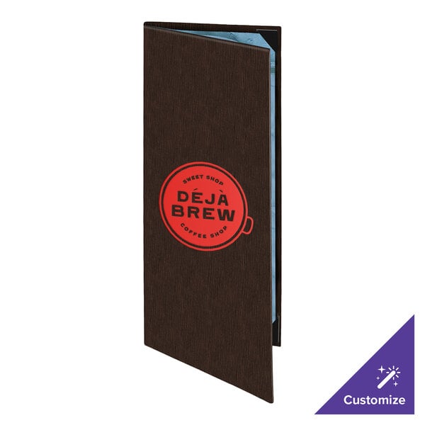 Menu Solutions 820BD Slim Line 4 1/4" x 14" Customizable 2 View Menu Cover