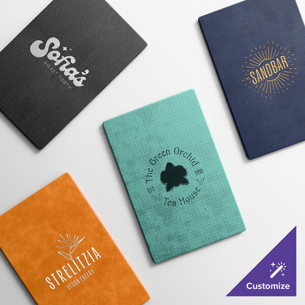 Menu Solutions 810A Slim Line 5 1/2" x 8 1/2" Customizable 1 View Menu Cover