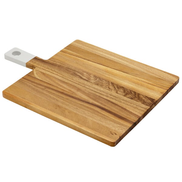 13 X 12 3 4 X 1 2 Acacia Wood Square Serving Board With White Handle