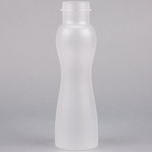 A frosted polycarbonate bottle with a white cap.