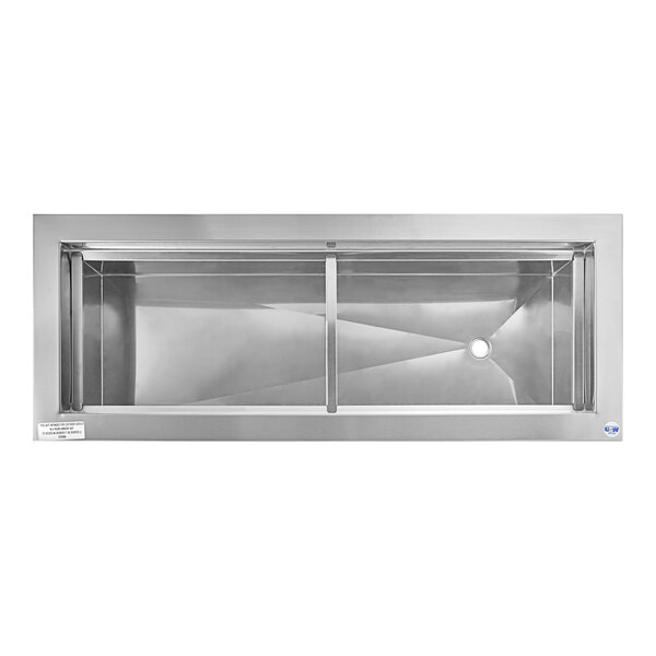 A Delfield narrow drop-in refrigerated cold food well with two pans in a counter.