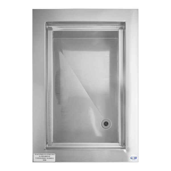 A Delfield drop-in refrigerated cold food well with a stainless steel lid.