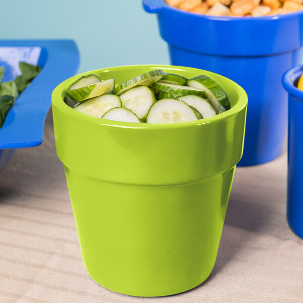 a close-up of a green cup