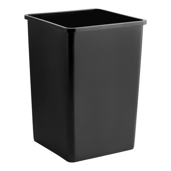 Lavex 35 Gallon Black Square Trash Can