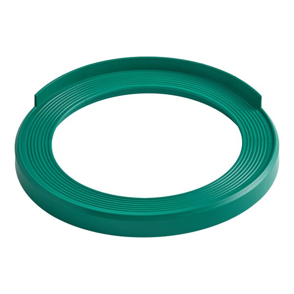 A green plastic keg stacker designed for stacking full size kegs.