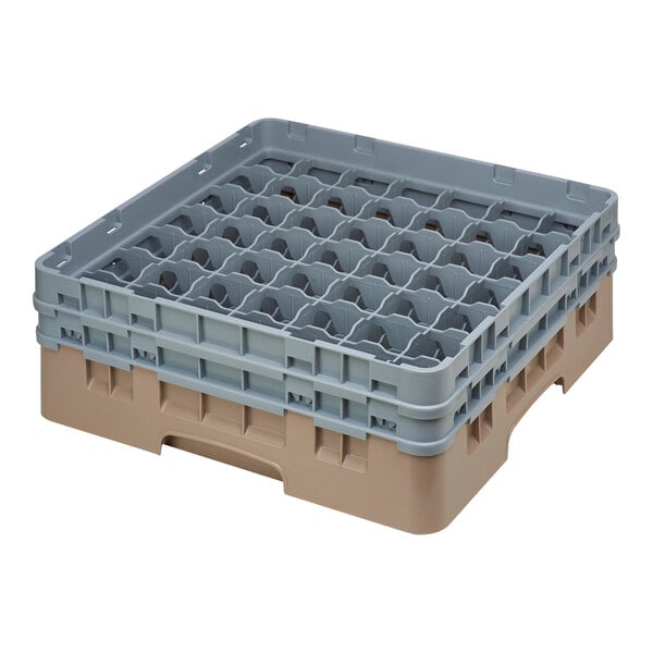 A beige plastic Camrack with 49 compartments and 2 extenders.