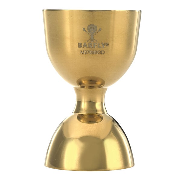 a close-up of a gold cup