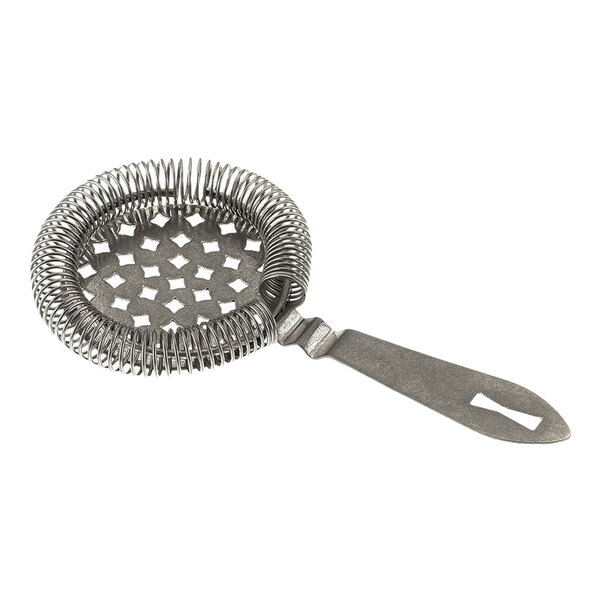 A Barfly vintage metal strainer with a handle.