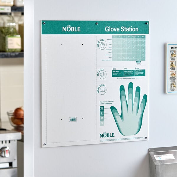 Noble 3-Box Wire Wall Mount Glove Dispenser Station with Type, Use, and Guide Chart