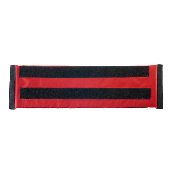 A red and black Barfly bartender gear bag divider.