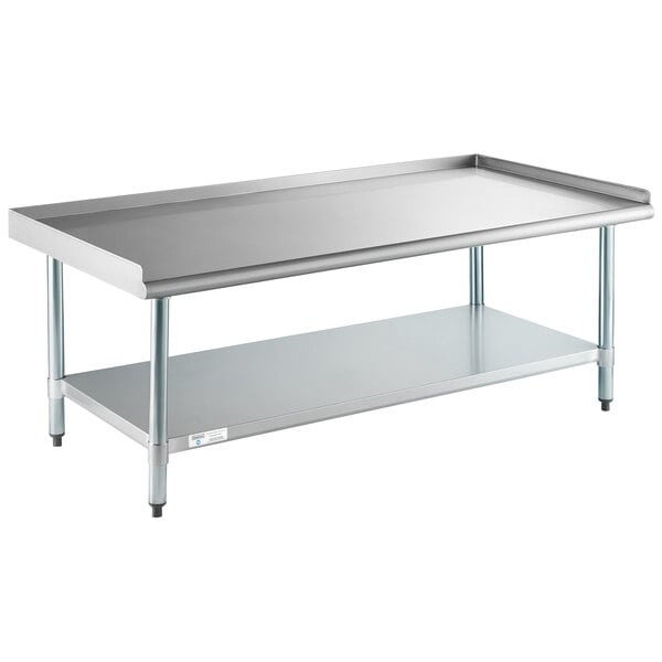 A Steelton stainless steel equipment stand with a shelf.
