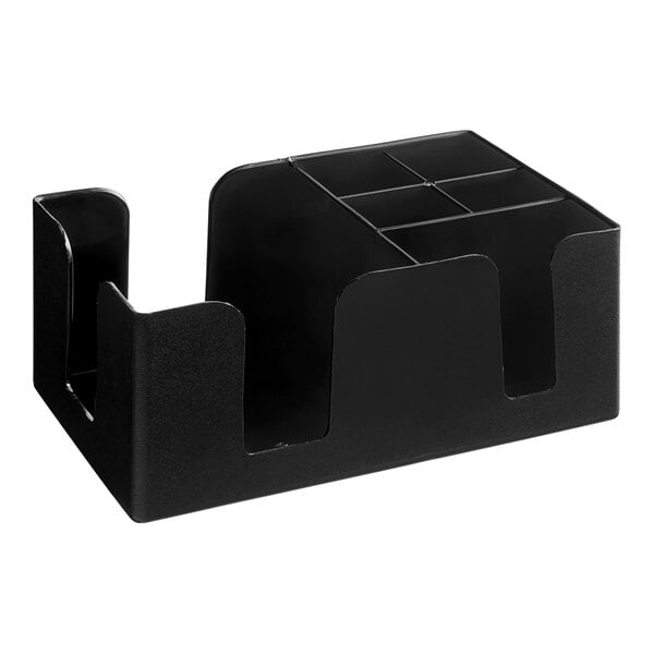 Choice Black Plastic Bar Caddy Organizer - 9 3/8" x 5 5/8" x 4 3/16"