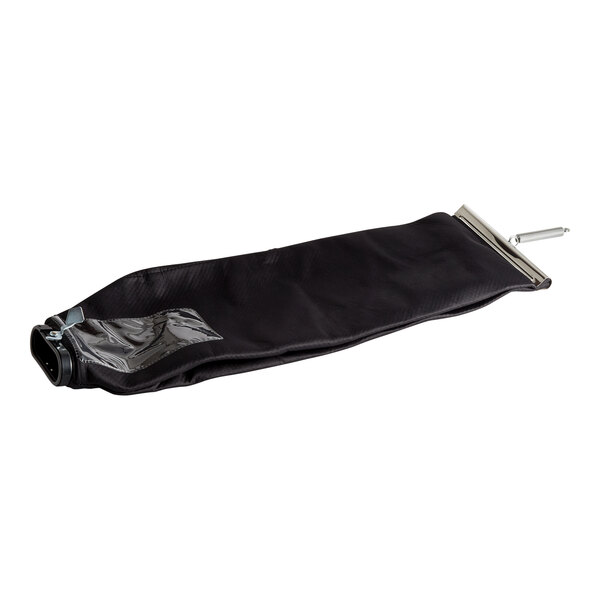 A black shakeout bag designed for 12-inch upright vacuums.