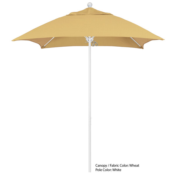 a yellow umbrella on a white background