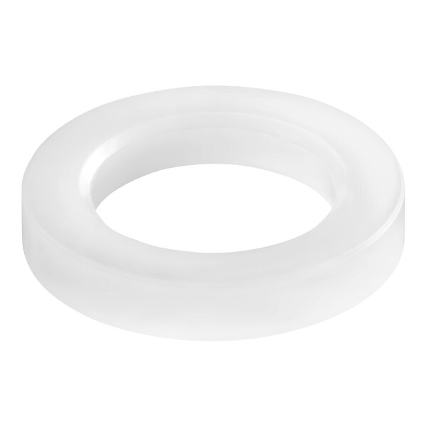 A white nylon bushing for a BSG12 meat grinder.