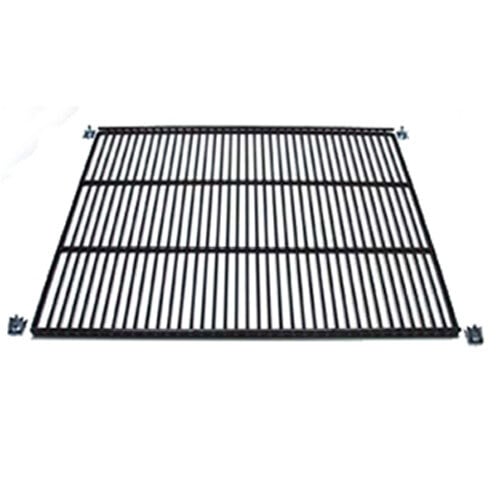 A black metal grid for a True shelf.