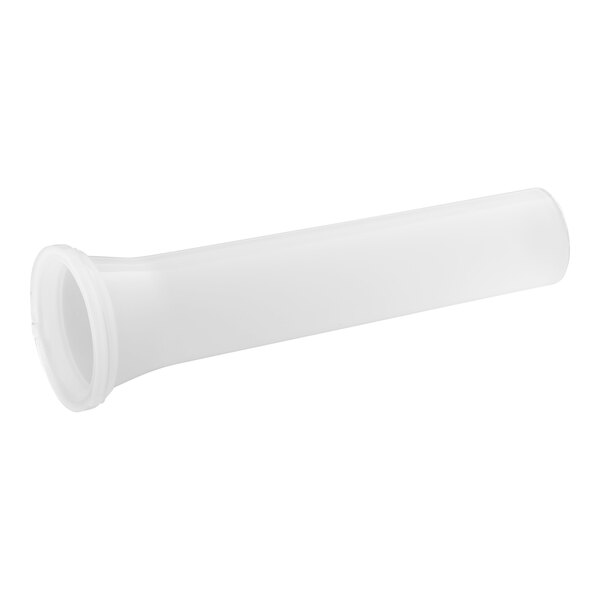A white plastic sausage stuffer tube designed for use with Backyard Pro Butcher Series BSG meat grinders.
