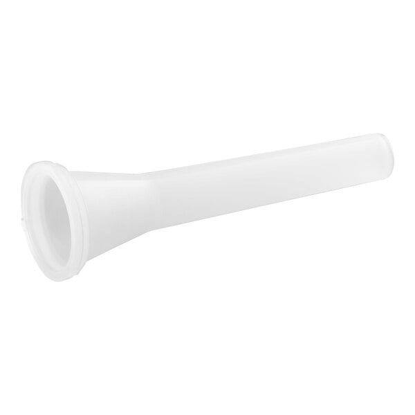 A white plastic 3/4-inch sausage stuffer tube designed for Backyard Pro Butcher Series BSG meat grinders.