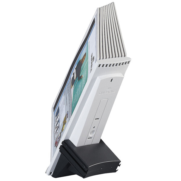 A gray Durable Sherpa desktop reference system with white borders on the panels.