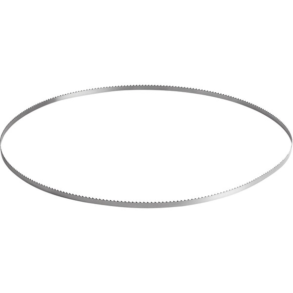 An Avantco band saw blade with a circular shape and three teeth.